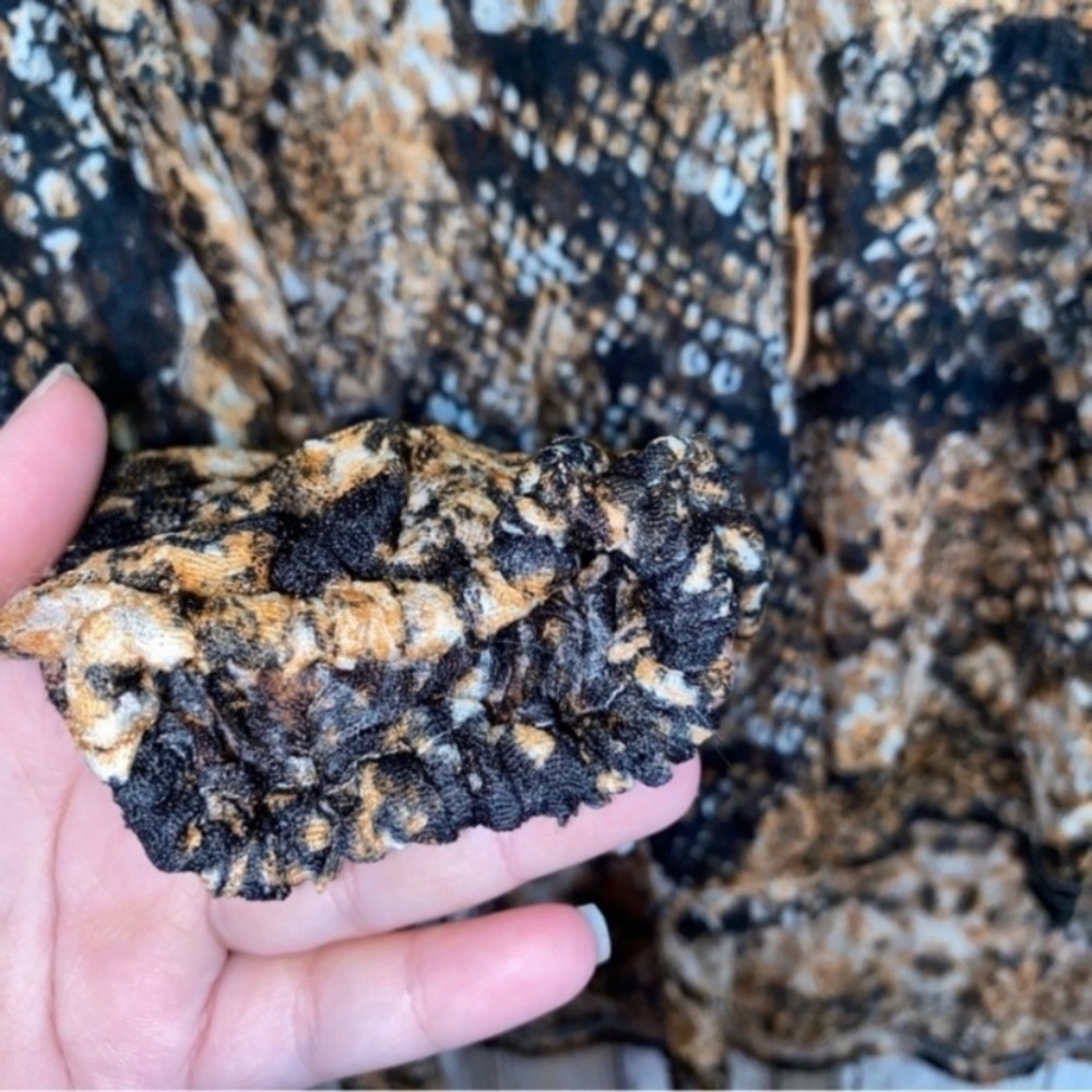 Free People Out For The Night Snake Print Sheer Blouse Oversized Boho Revolve XS - Picture 4 of 13